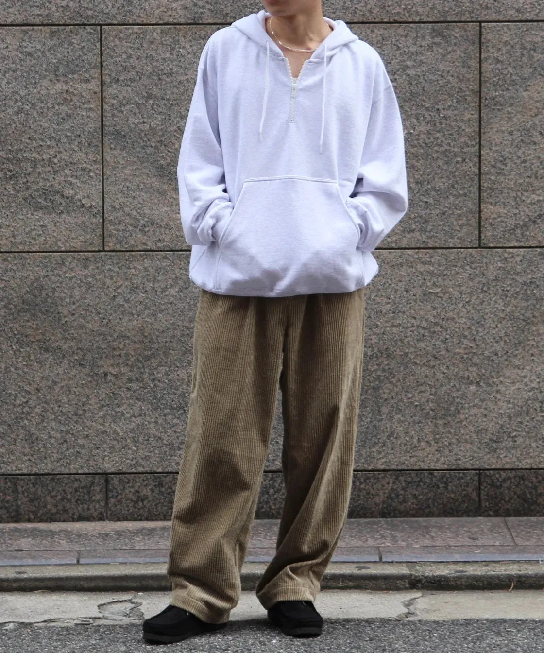 2TUCK CORDUROY PANTS "GRAYGE"