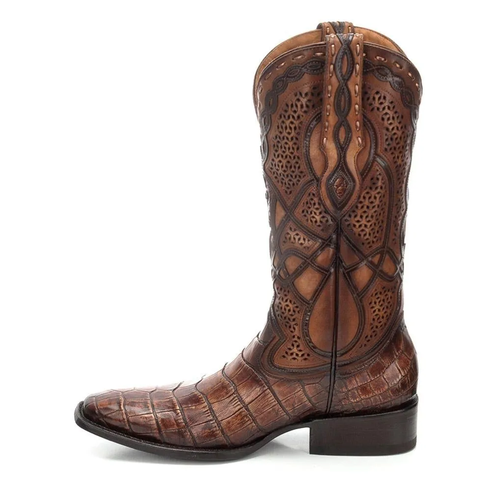 3C1HAL - Cuadra copper western cowboy alligator boots for men