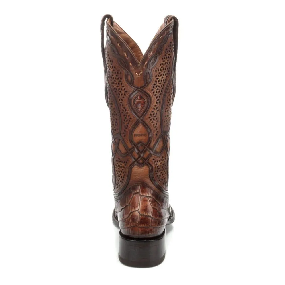 3C1HAL - Cuadra copper western cowboy alligator boots for men