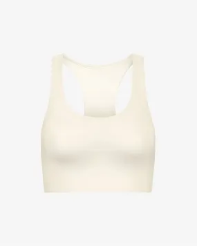 Active Cropped Bra - Ivory White