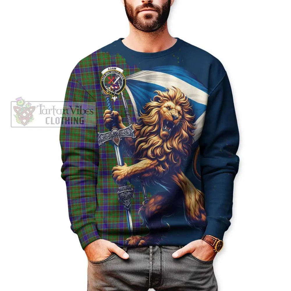 Adam Tartan Family Crest Sweatshirt with Scottish Majestic Lion