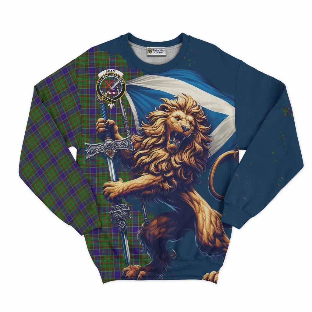 Adam Tartan Family Crest Sweatshirt with Scottish Majestic Lion