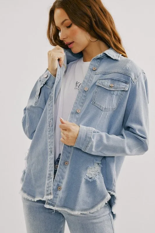 Aiden Button Down Denim Shacket