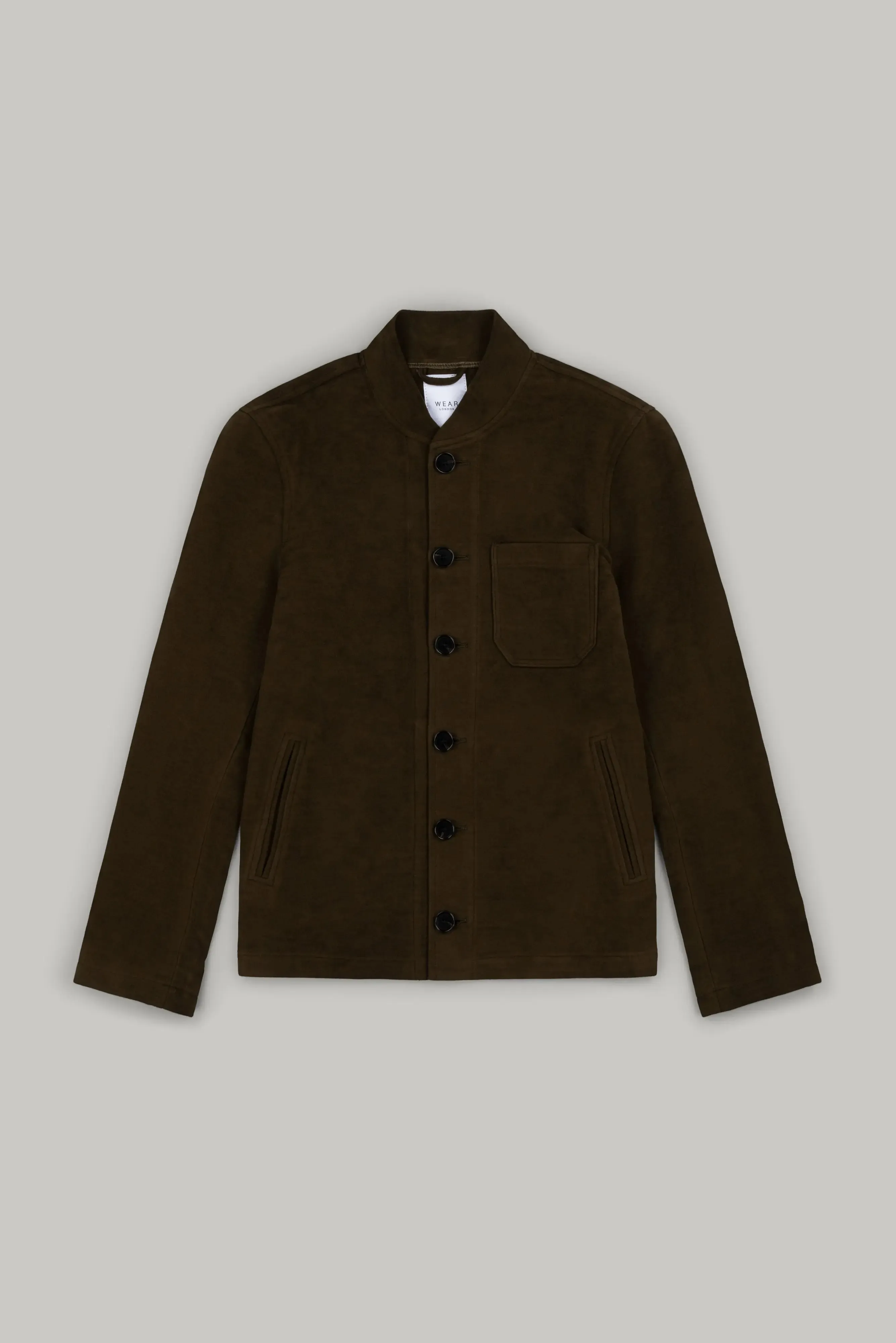 Aldgate Baseball Shacket - Olive Moleskin