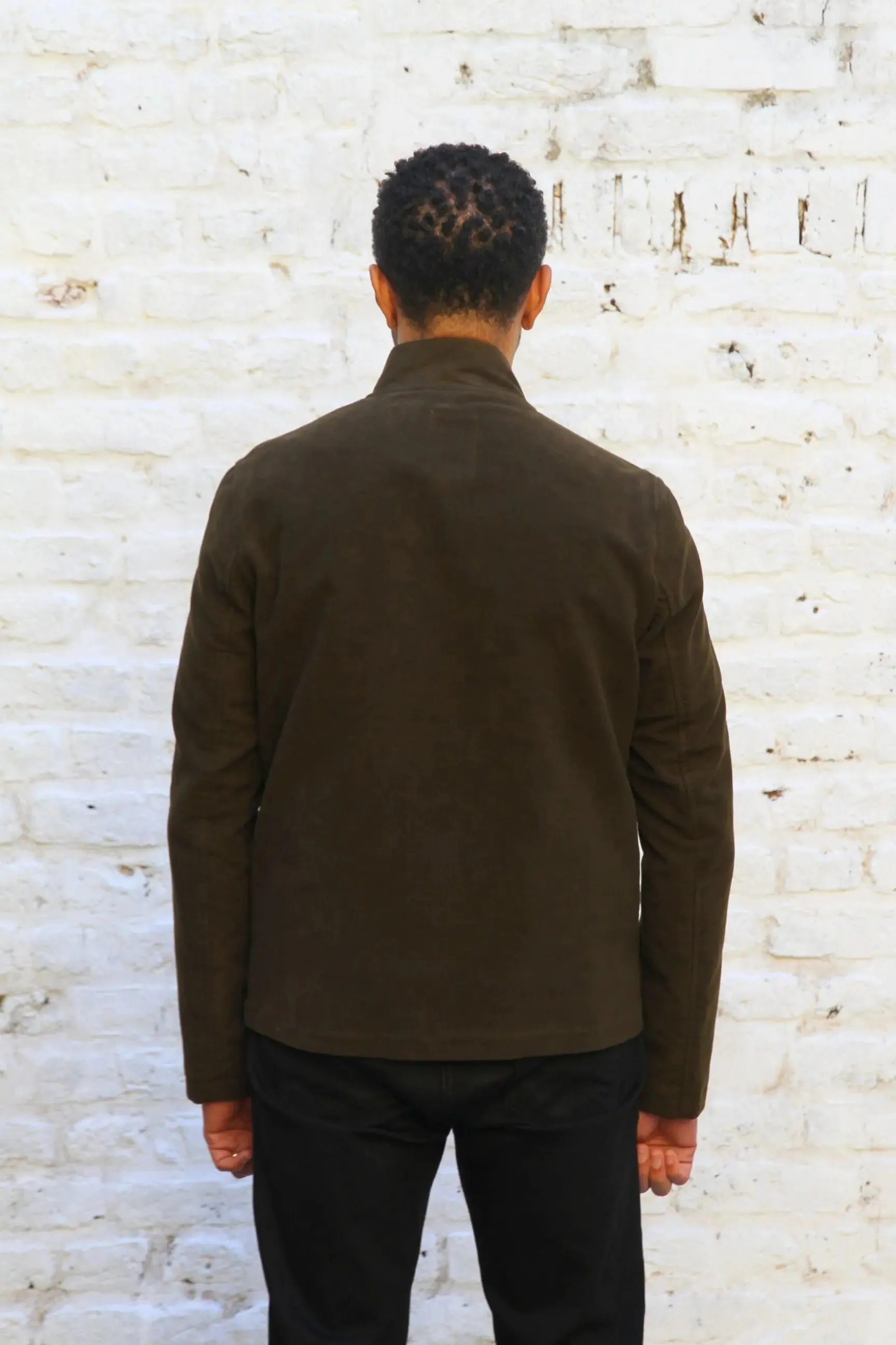 Aldgate Baseball Shacket - Olive Moleskin