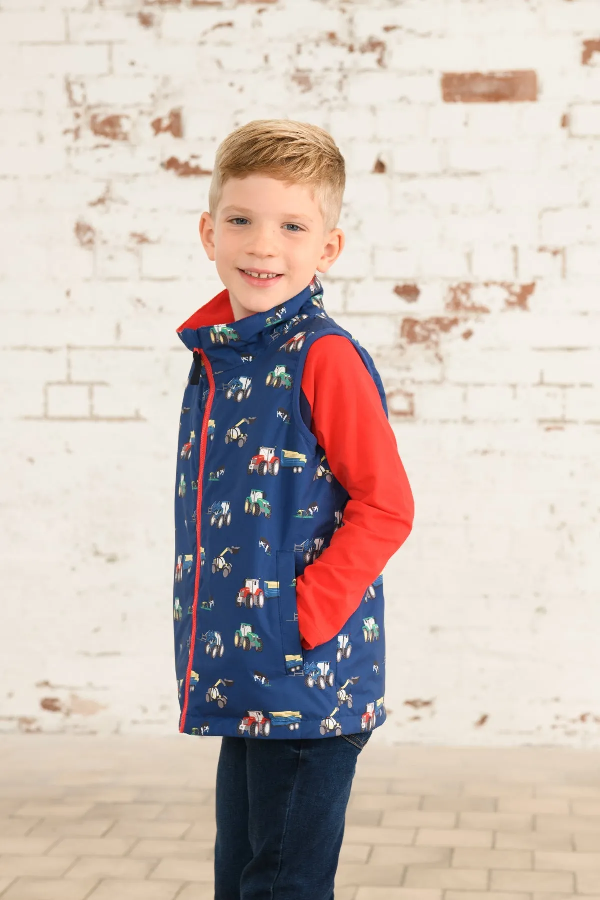 Alex Gilet - Navy Tractor Print