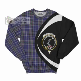 Alexander of Menstry Tartan Sweatshirt with Family Crest Circle Style