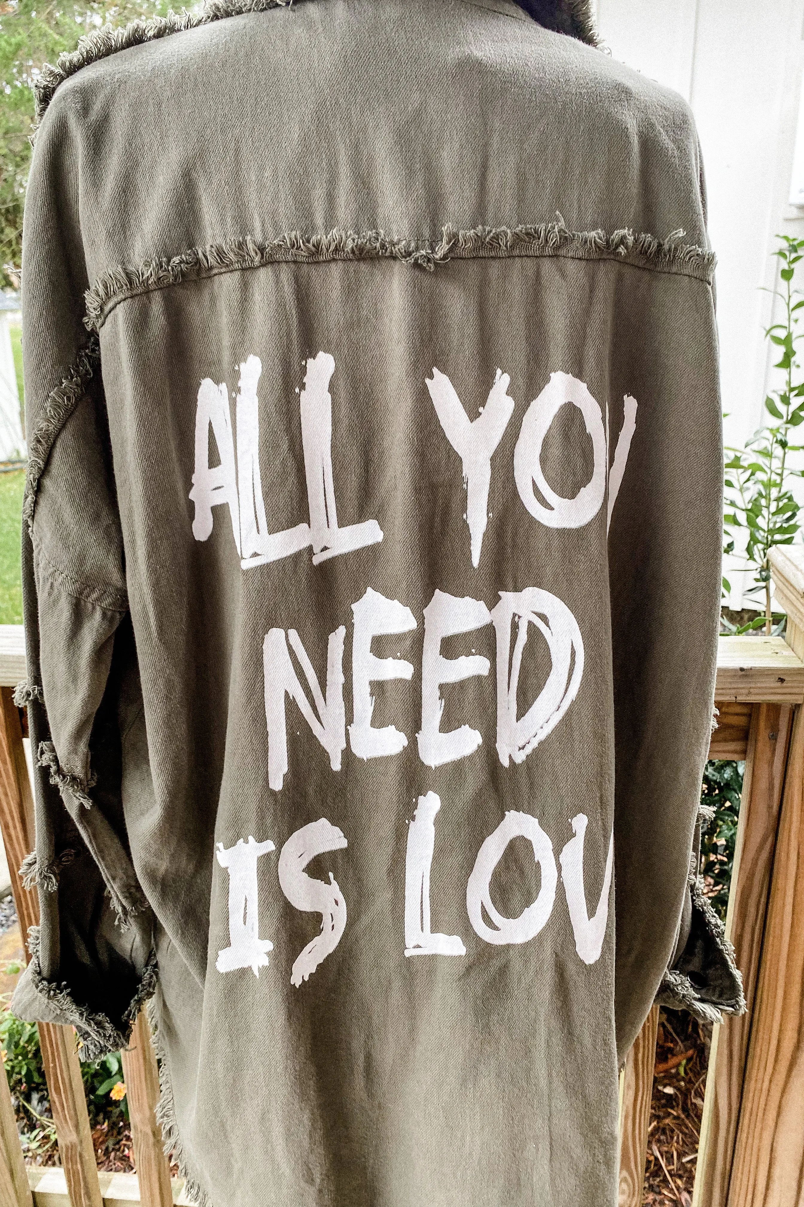 All You Need is Love Olive Denim Shacket | FINAL SALE