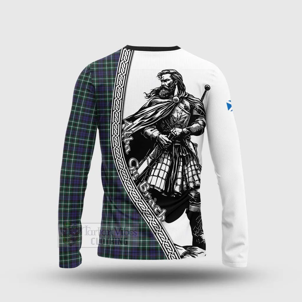 Allardice Tartan Clan Crest Long Sleeve T-Shirt with Highlander Warrior Celtic Style