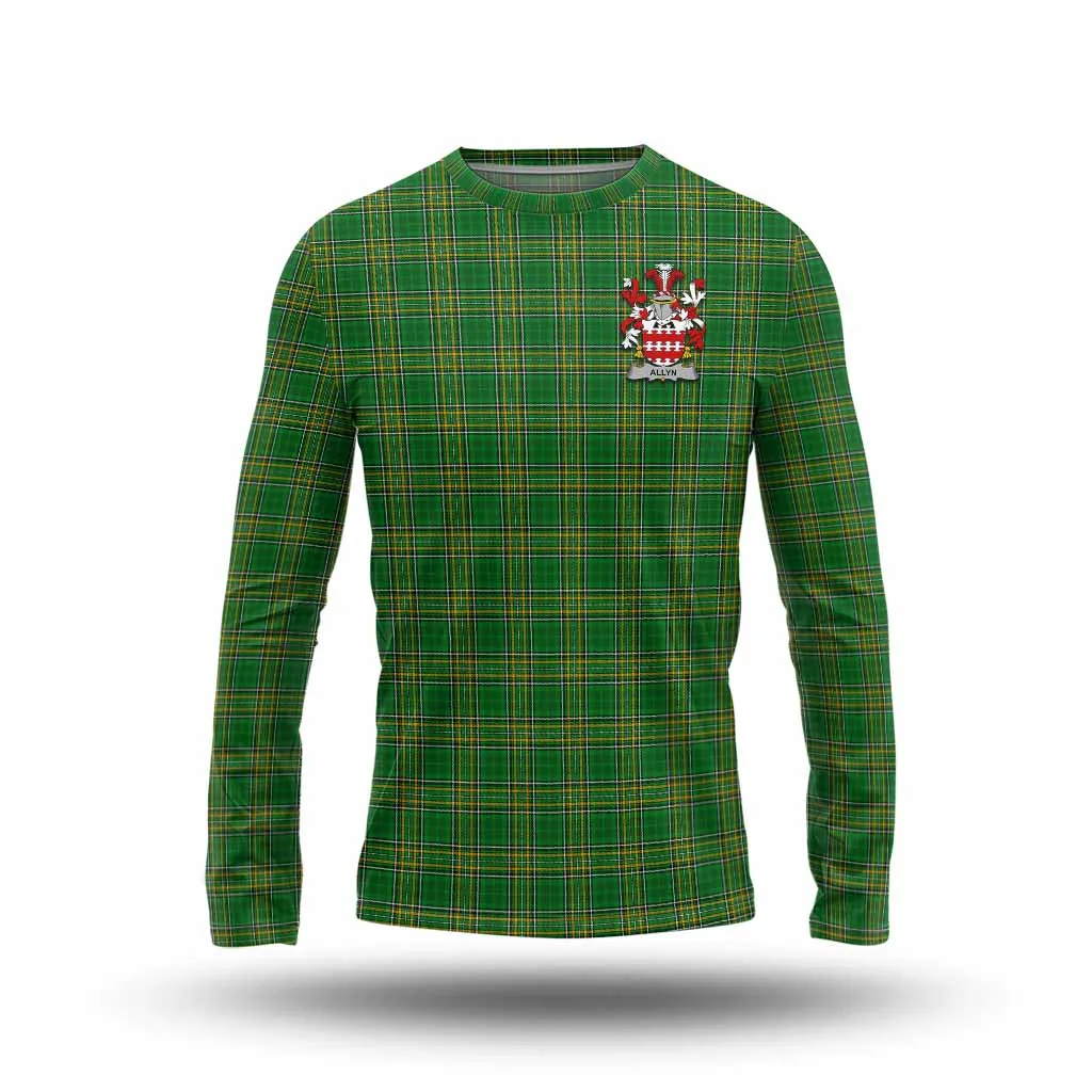 Allyn Irish Clan Tartan Long Sleeve T-Shirt with Coat of Arms