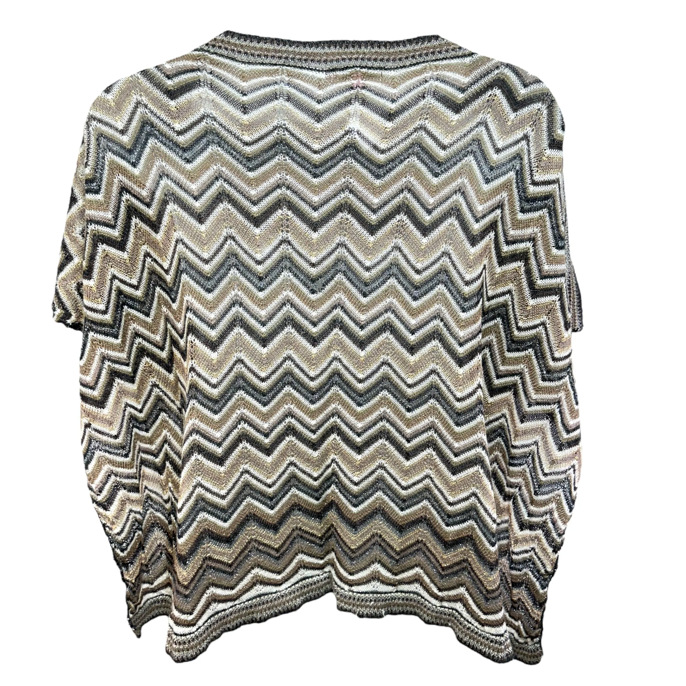 Alpaca Wool Silk Blend Poncho Designer By Calypso St Barth In Checkered Pattern, Size: Xs