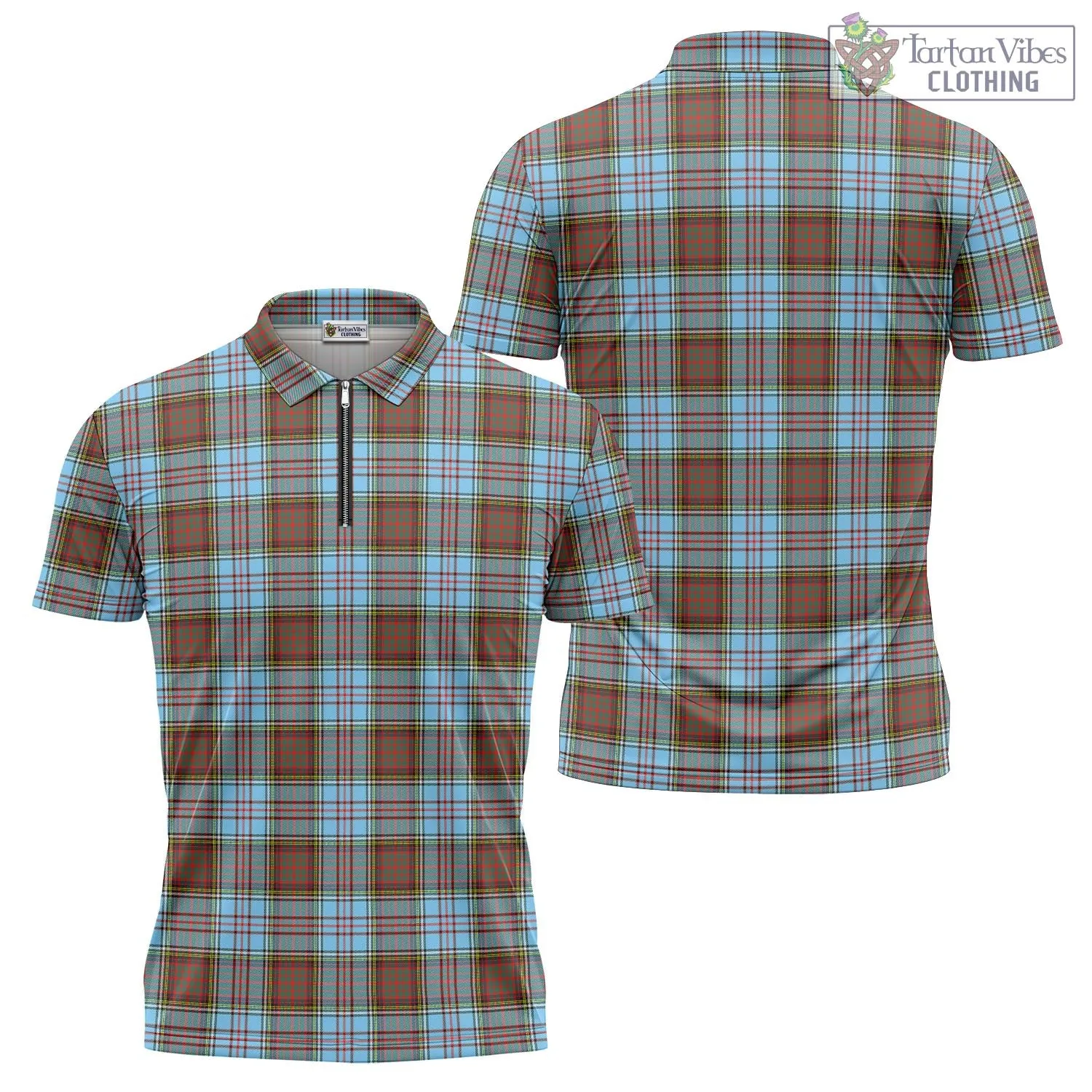 Anderson Ancient Tartan Zipper Polo Shirt