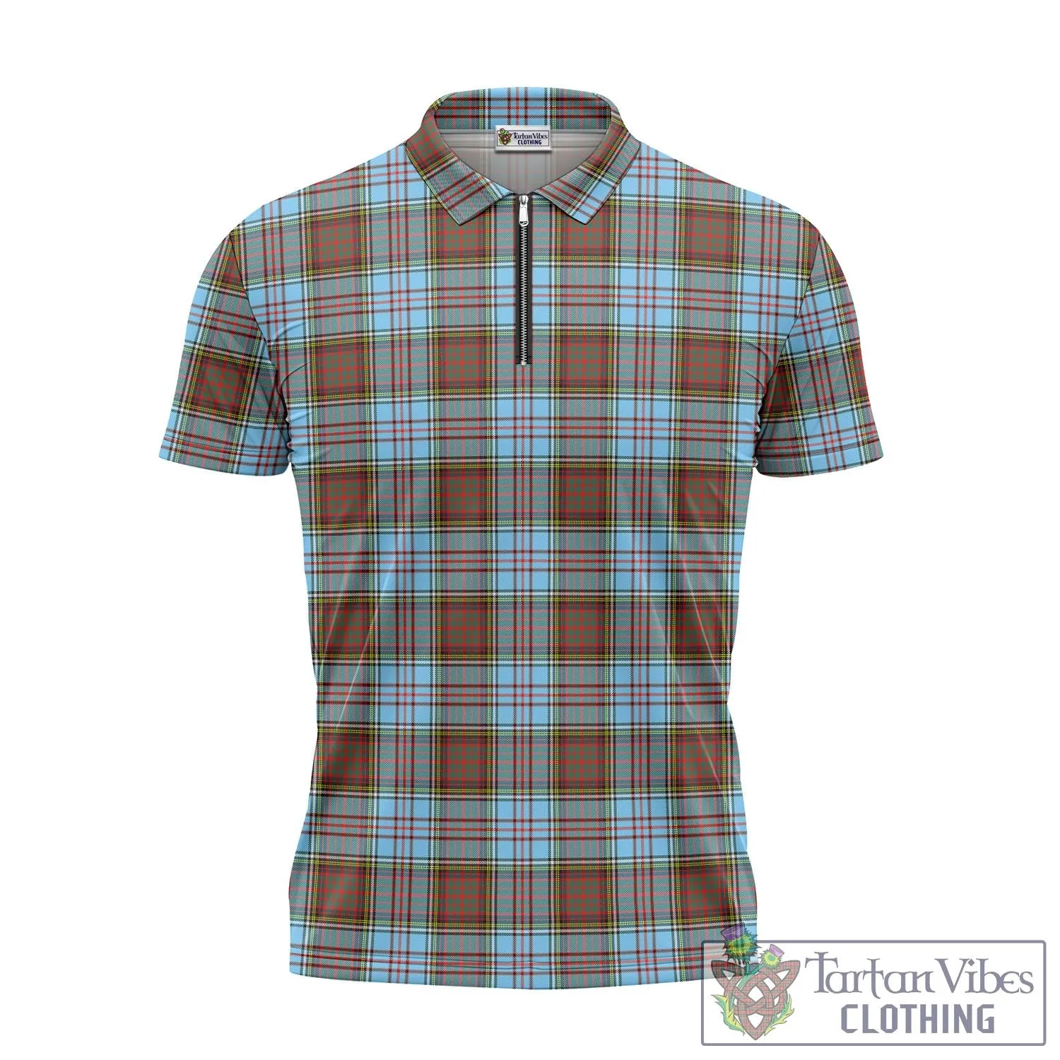 Anderson Ancient Tartan Zipper Polo Shirt