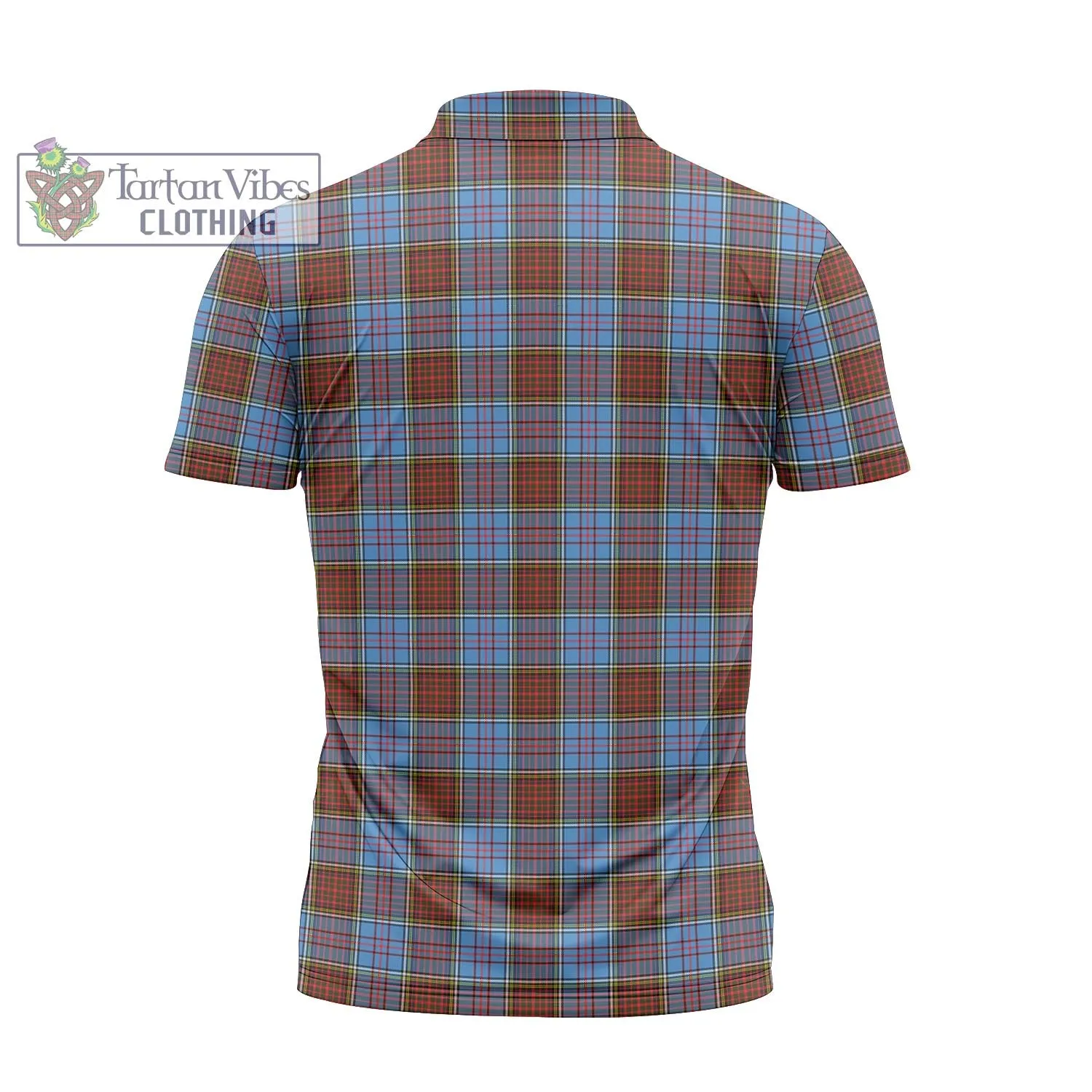 Anderson Modern Tartan Zipper Polo Shirt with Family Crest