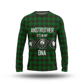 Anstruther Tartan Long Sleeve T-Shirt with Family Crest DNA In Me Style