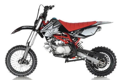 Apollo DB-X14 Ultra-Elite 125cc Pit / Dirt Motorcycle-14-inch front tire, 4-speed semi-automatic transmission, 30-inch seat height--OFF ROAD ONLY, CA Legal