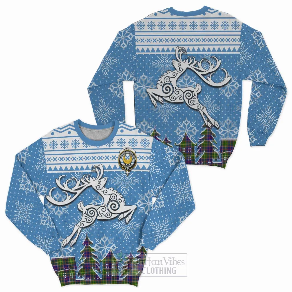 Arnott Clan Christmas Sweatshirt Celtic Reindeer Style