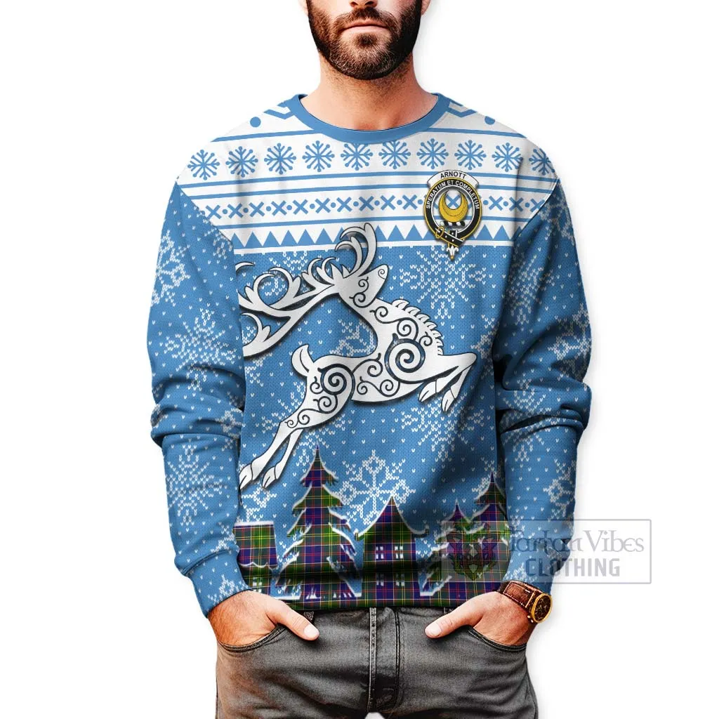 Arnott Clan Christmas Sweatshirt Celtic Reindeer Style