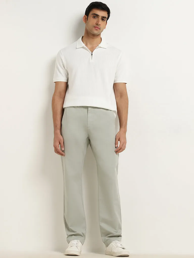 Ascot Light Sage Relaxed-Fit Mid-Rise Cotton Blend Chinos