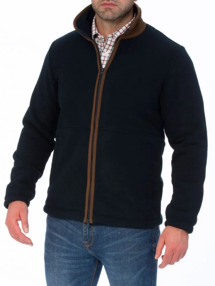 Aylsham Men's Fleece Jacket In Dark Navy - Regular Fit