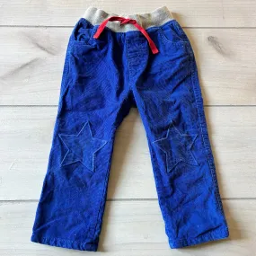 Baby Boden Blue Star Knee Corduroy Drawstring Pant