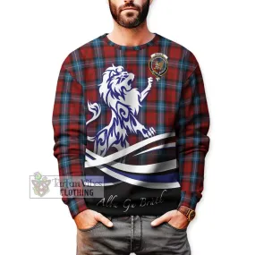 Baillie of Polkemmet Red Tartan Sweatshirt with Alba Gu Brath Regal Lion Emblem