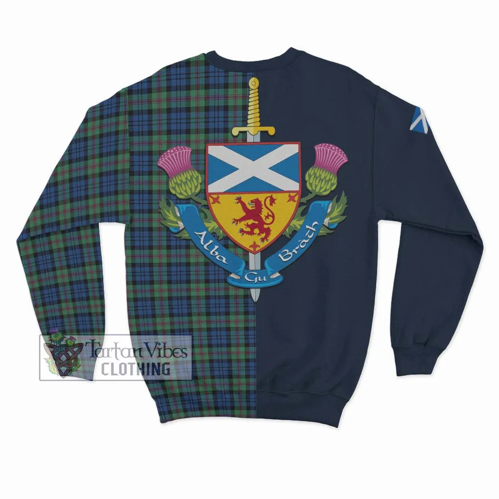 Baird Ancient Tartan Sweatshirt Alba with Scottish Lion Royal Arm Half Style