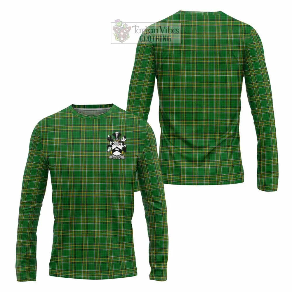 Balfour Irish Clan Tartan Long Sleeve T-Shirt with Coat of Arms