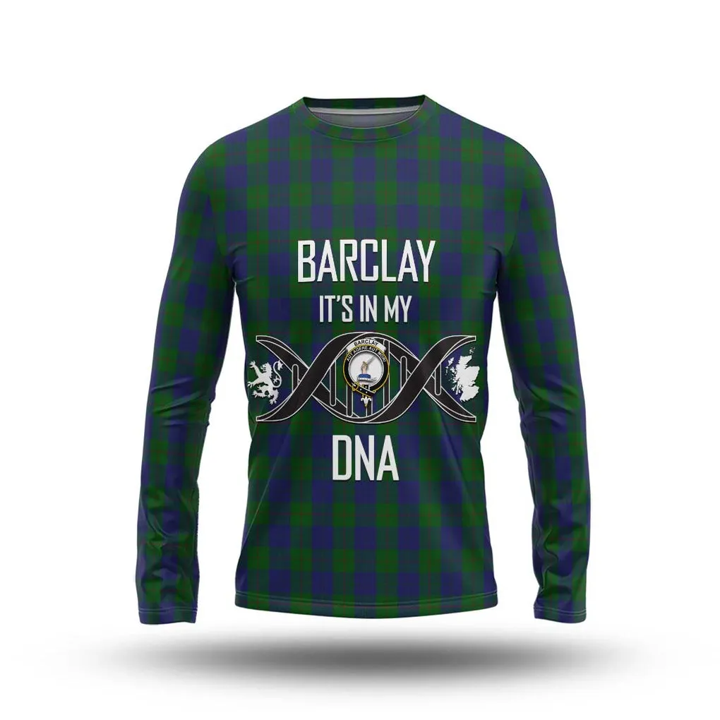 Barclay Tartan Long Sleeve T-Shirt with Family Crest DNA In Me Style