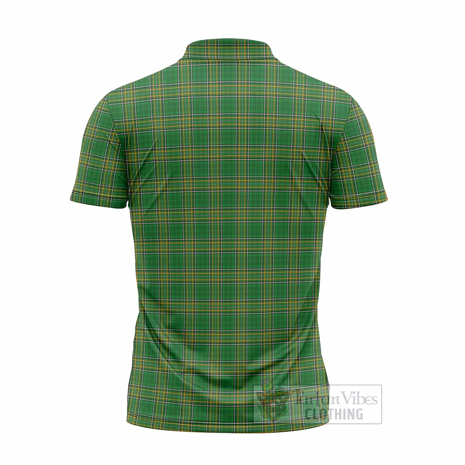 Barlow Irish Clan Tartan Zipper Polo Shirt with Coat of Arms