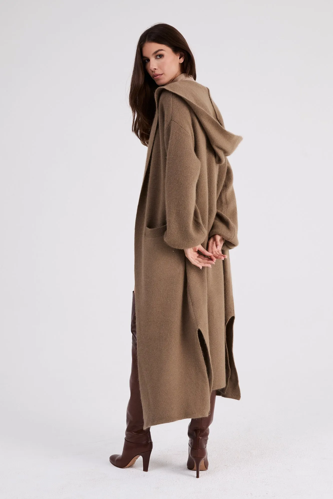   Beryll Cashmere Coat with Hood | Driftwood