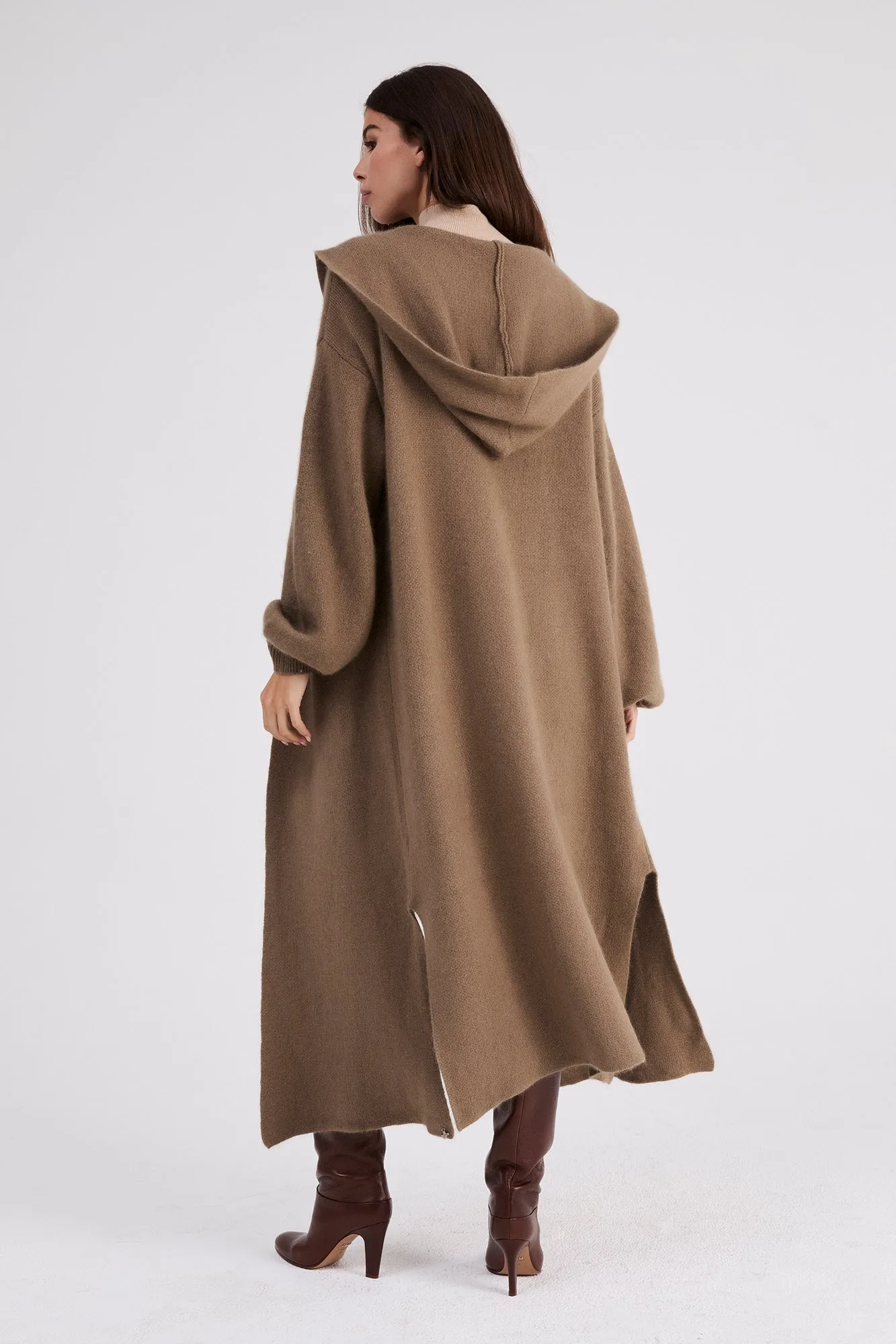   Beryll Cashmere Coat with Hood | Driftwood