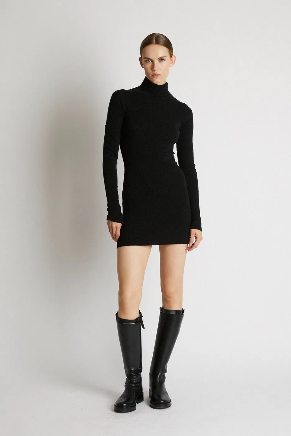   Beryll Cashmere Turtleneck Dress | Black