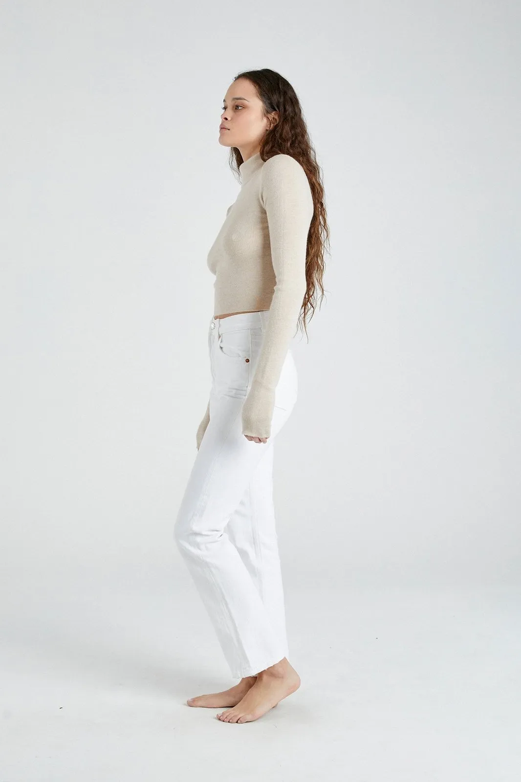   Beryll Cropped Turtleneck | Oatmeal