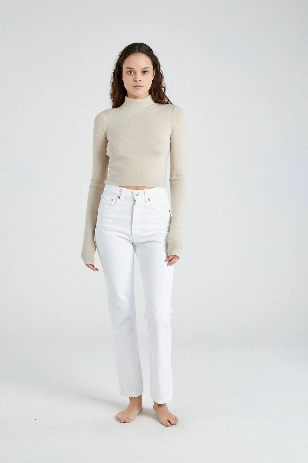   Beryll Cropped Turtleneck | Oatmeal