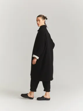 BIG BLOBBY COAT - KASPER - BLACK