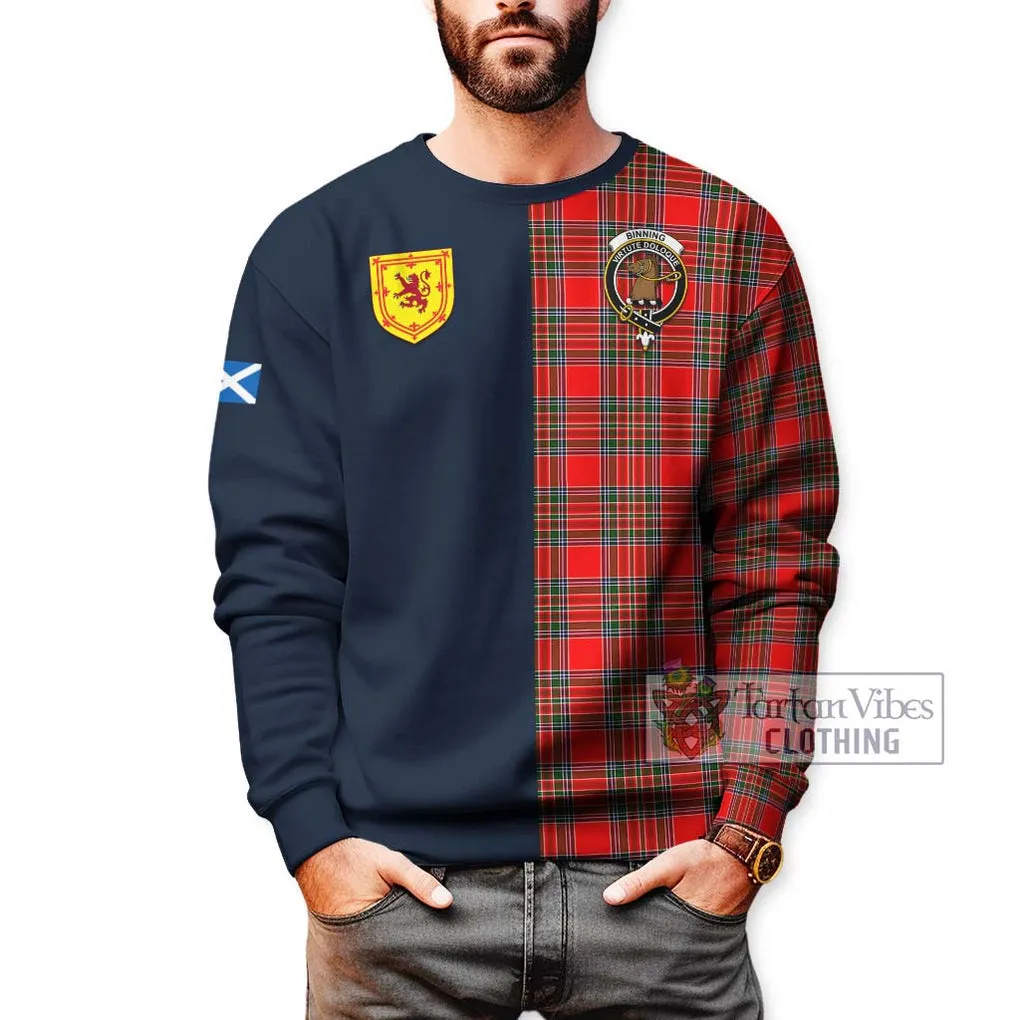 Binning Tartan Sweatshirt Alba with Scottish Lion Royal Arm Half Style