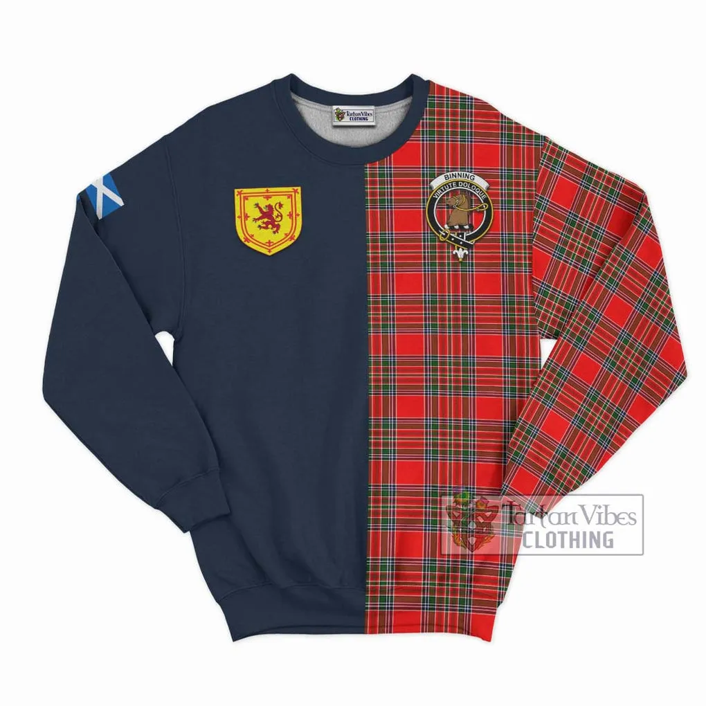 Binning Tartan Sweatshirt Alba with Scottish Lion Royal Arm Half Style