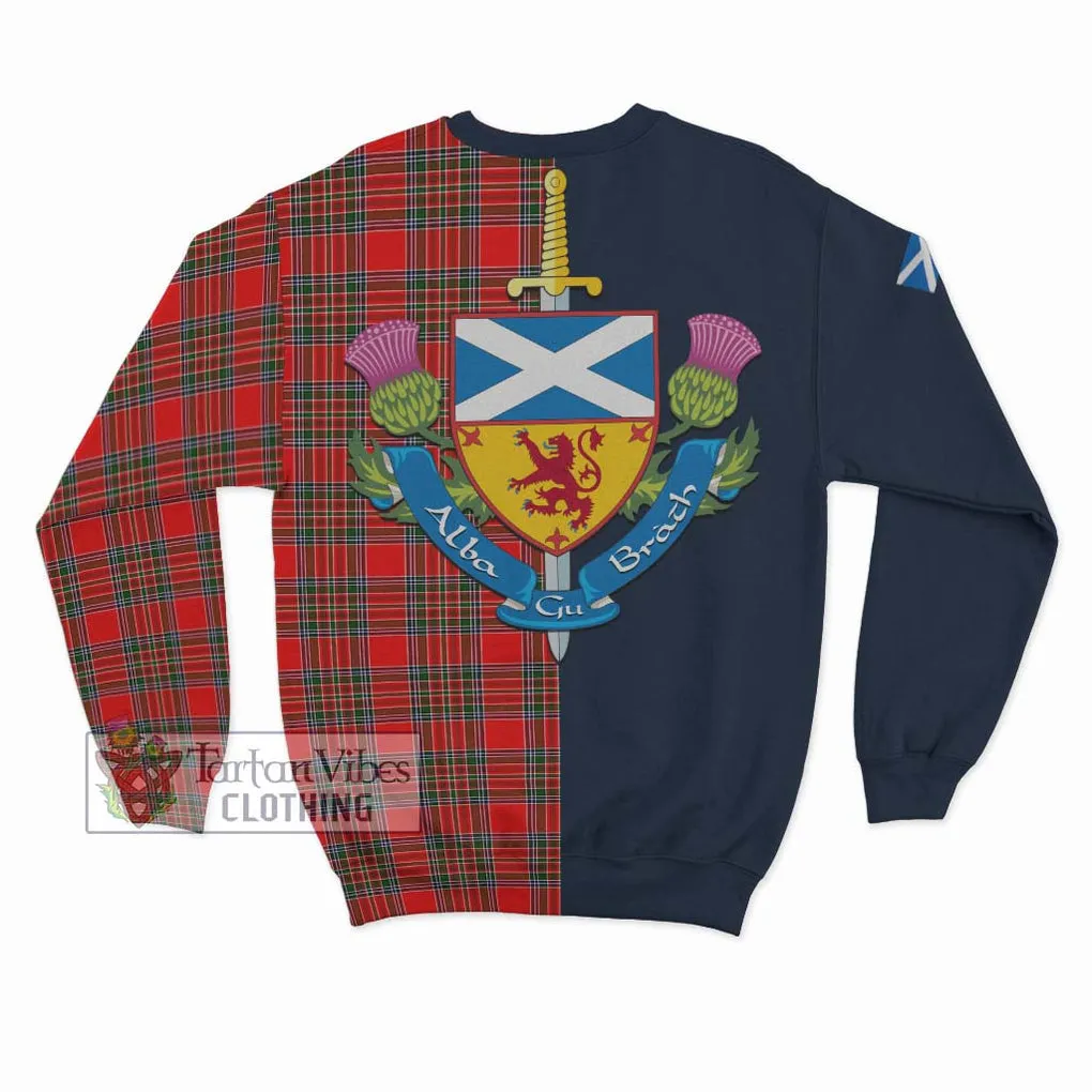 Binning Tartan Sweatshirt Alba with Scottish Lion Royal Arm Half Style