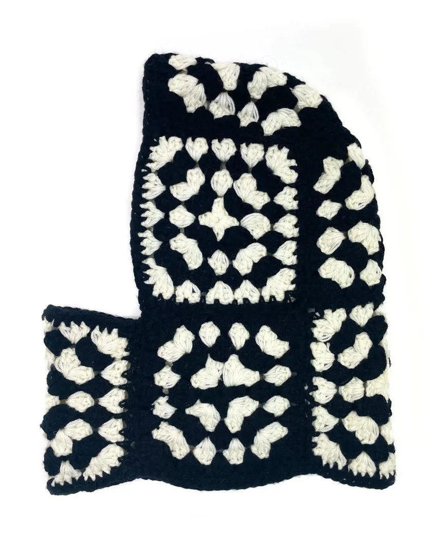 Black & White Granny Square Balaclava