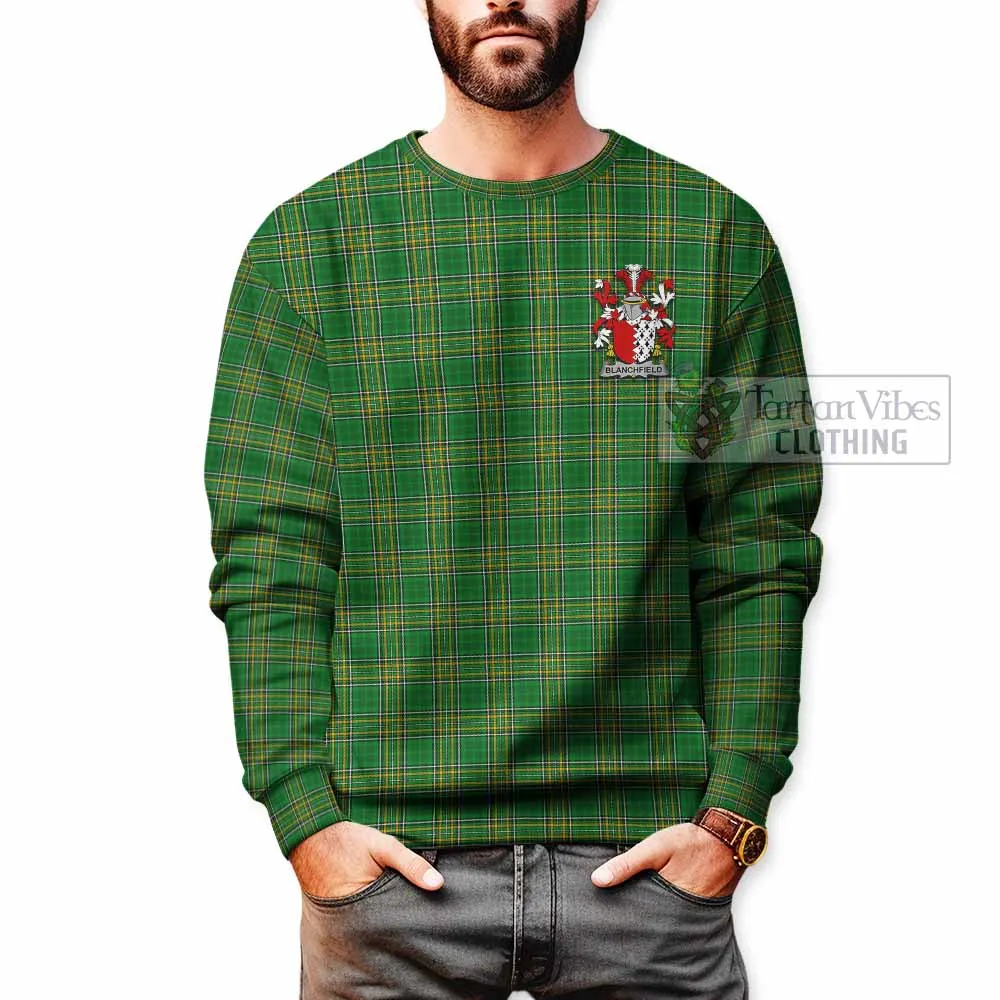 Blanchfield Irish Clan Tartan Sweatshirt with Coat of Arms