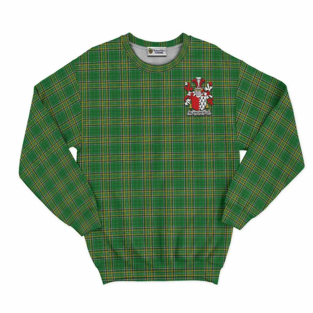 Blanchfield Irish Clan Tartan Sweatshirt with Coat of Arms