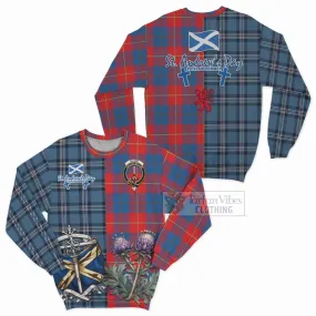 Blane Tartan Sweatshirt Happy St. Andrew's Day Half Tartan Style