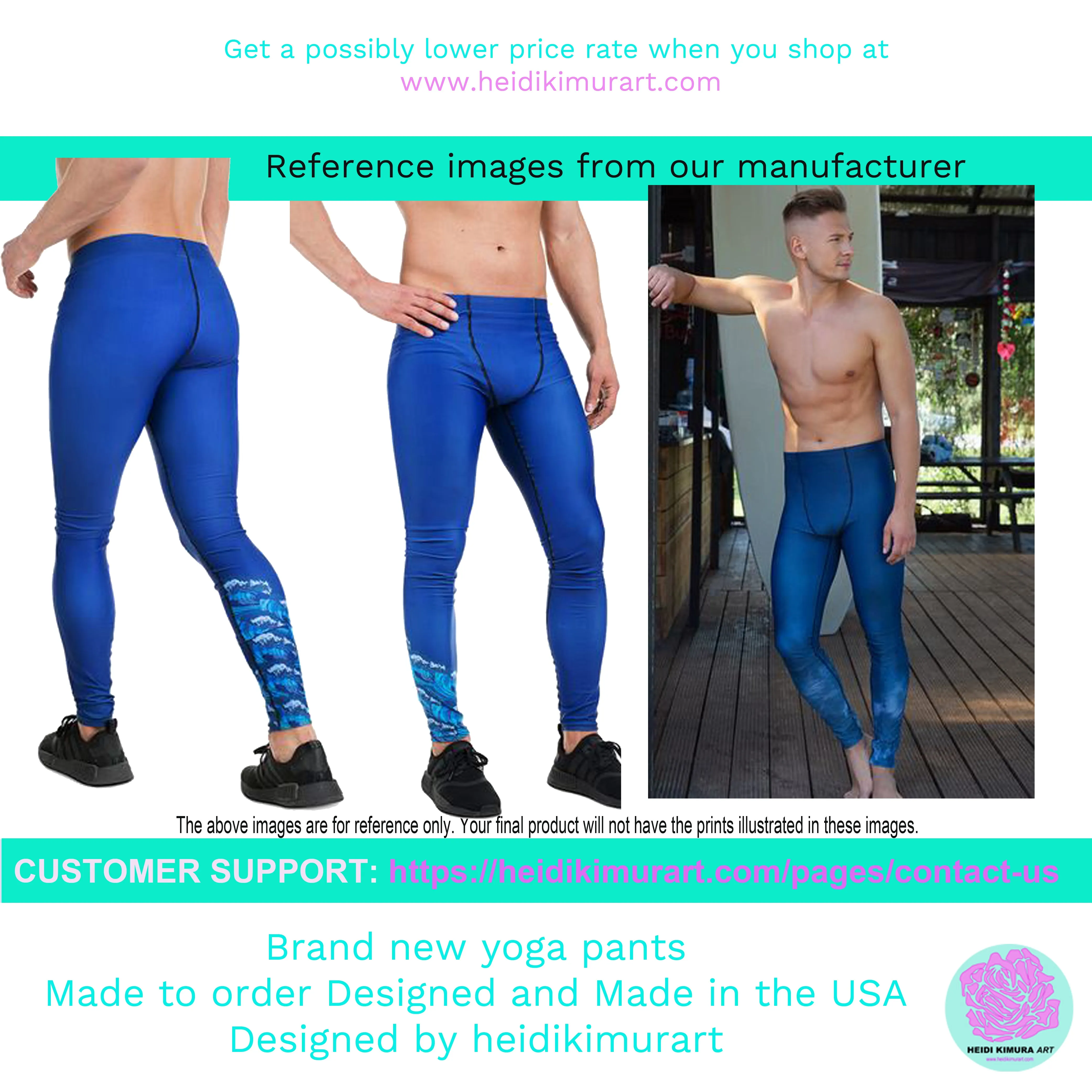 Blue Whale Men's Black Leggings, Black Best Whale Marine Fish Compression Tights-Made in USA/EU