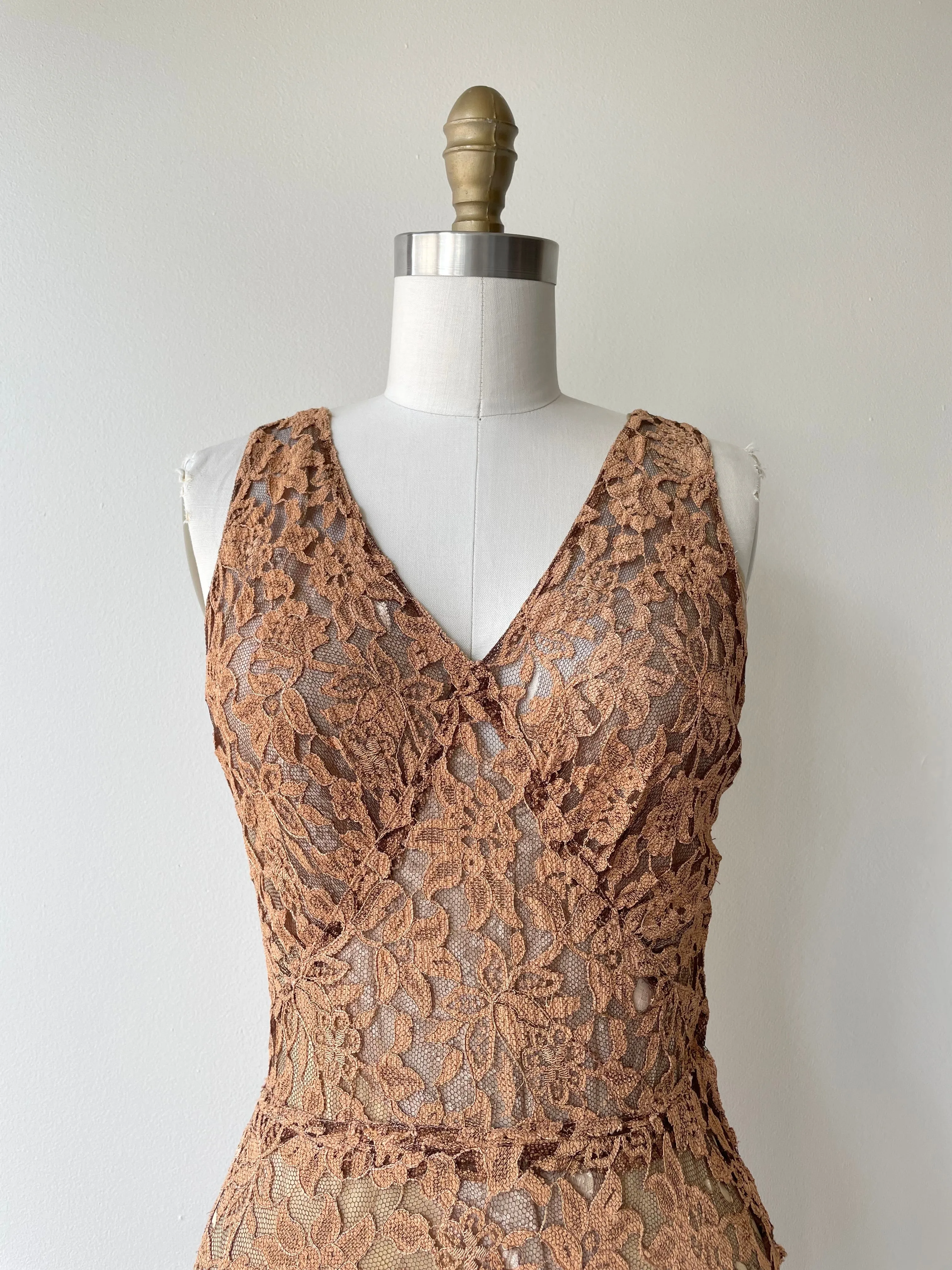 Blushing Copper 1930s Dress