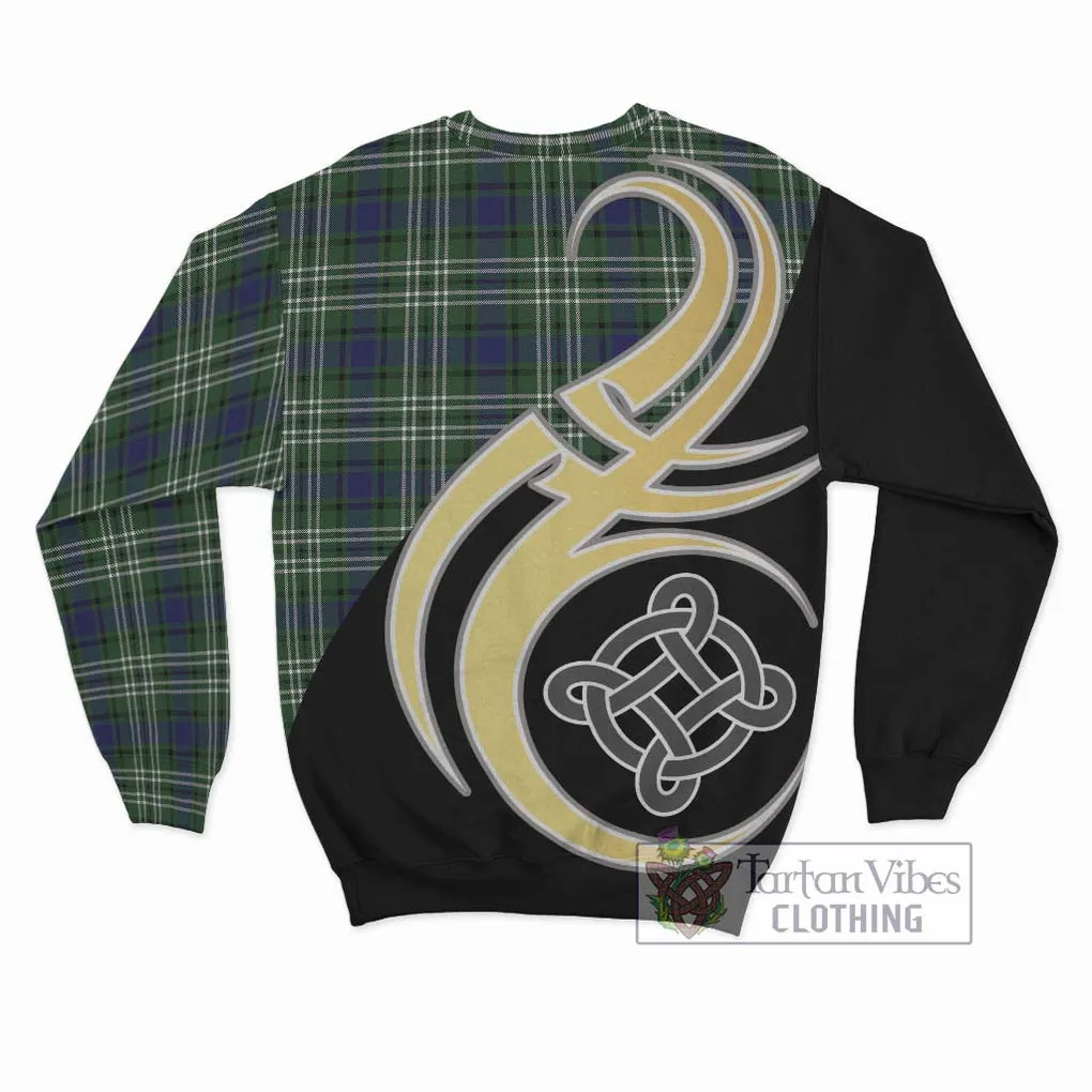 Blyth Tartan Sweatshirt with Family Crest and Celtic Symbol Style