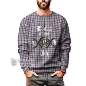 Boswell Tartan Sweatshirt with Family Crest DNA In Me Style