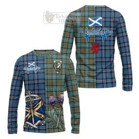 Brisbane Tartan Long Sleeve T-Shirt Happy St. Andrew's Day Half Tartan Style