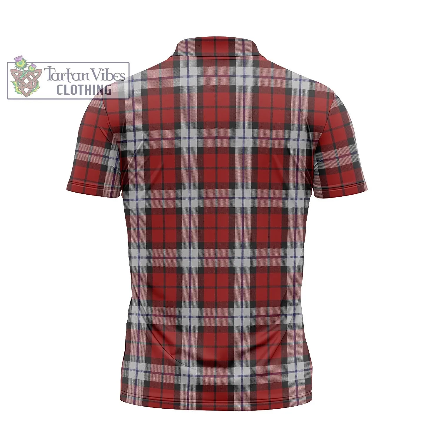 Brodie Dress Tartan Zipper Polo Shirt with Family Crest