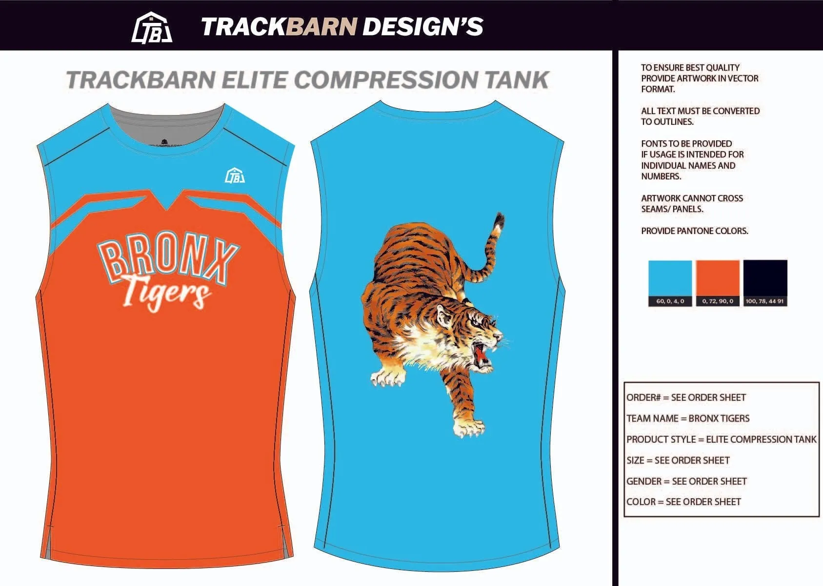 Bronx-Tigers- Mens Track Compression Tank